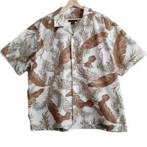 EDDIE BAUER Relaxed Fit Tropical Print Short Sleeve Top Sz XL